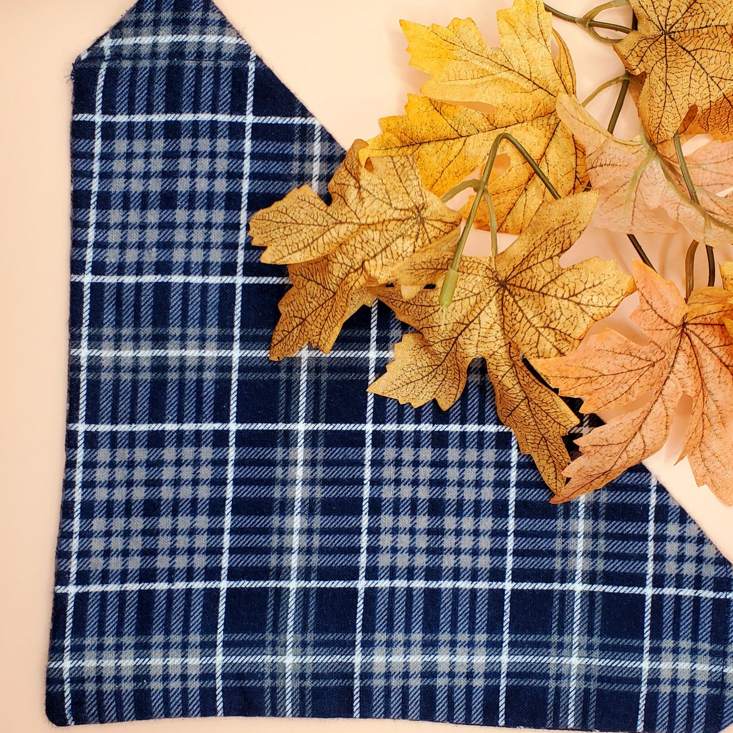 Blue Plaid Flannel Bandana