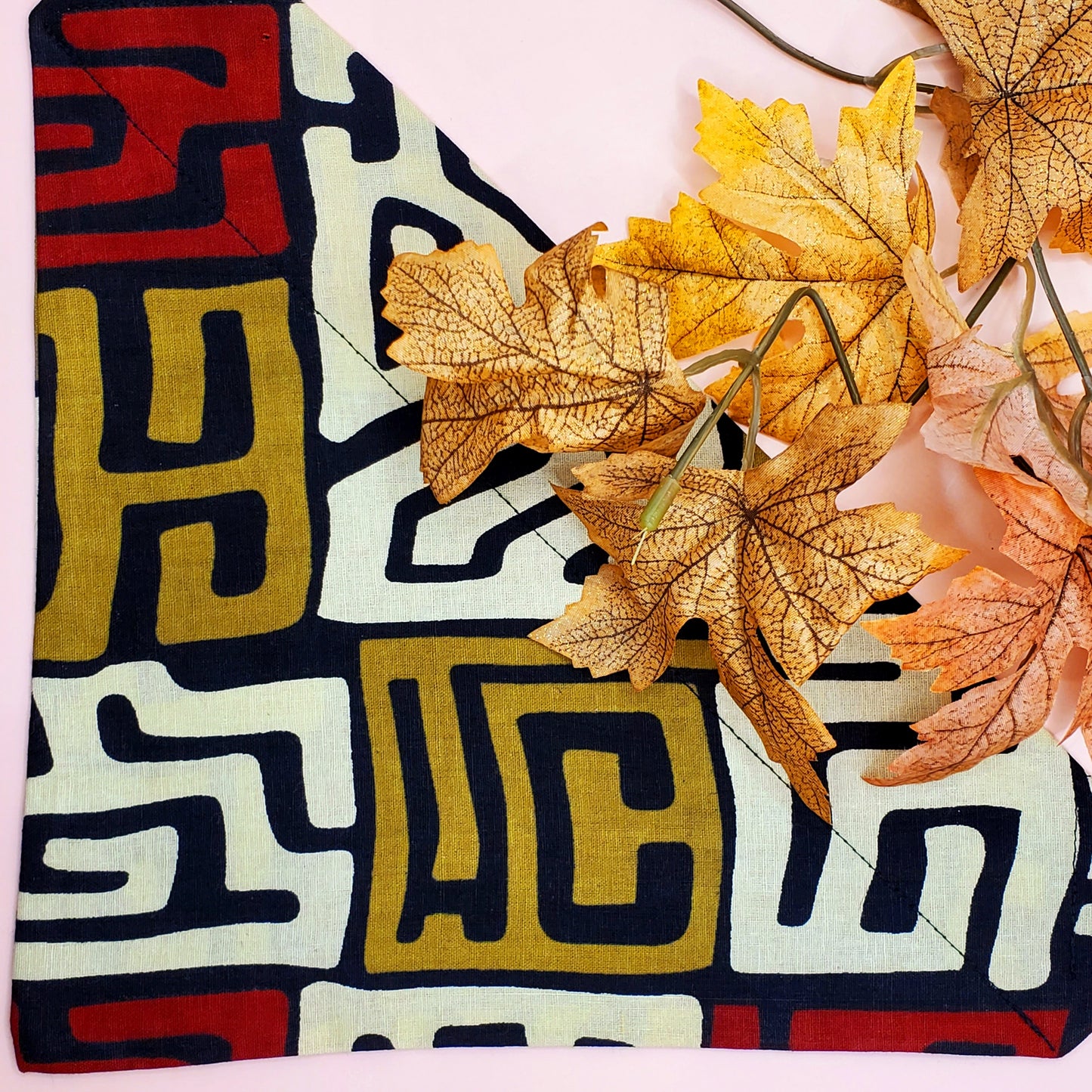 Ancestors Speak Dog Bandana - Olive/Wine