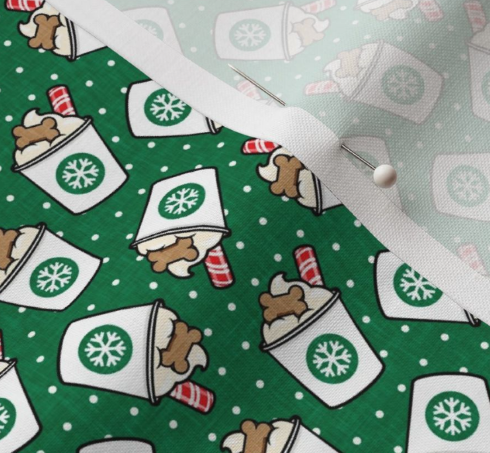 Holiday Coffee/ Latte Dog Bandana Green
