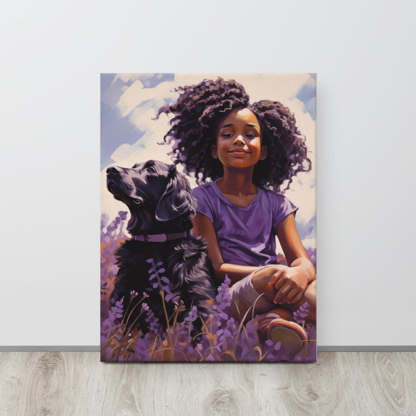 A Girl and Her Dog Wall Art, 18" X 24"