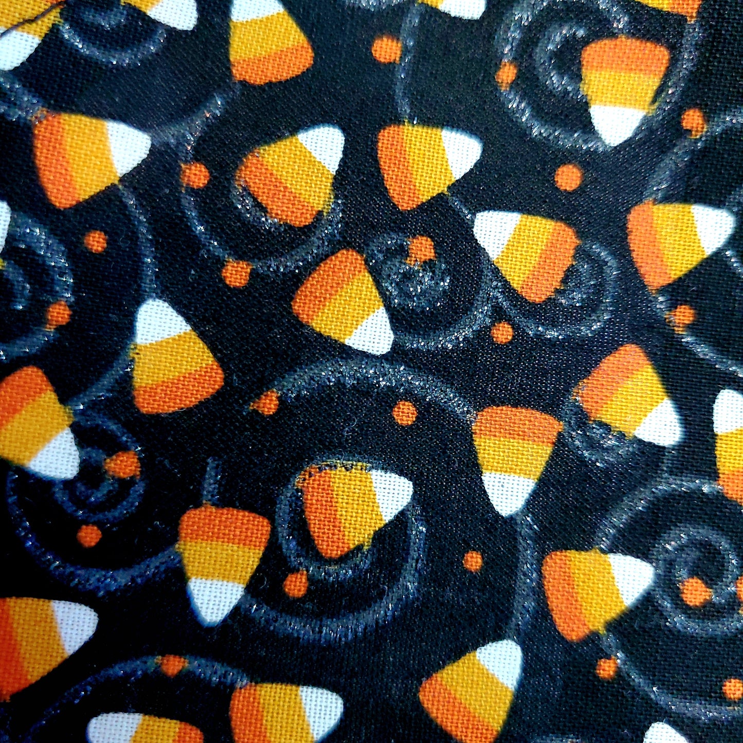 Halloween, Candy Corn, and Silver Swirl Collar