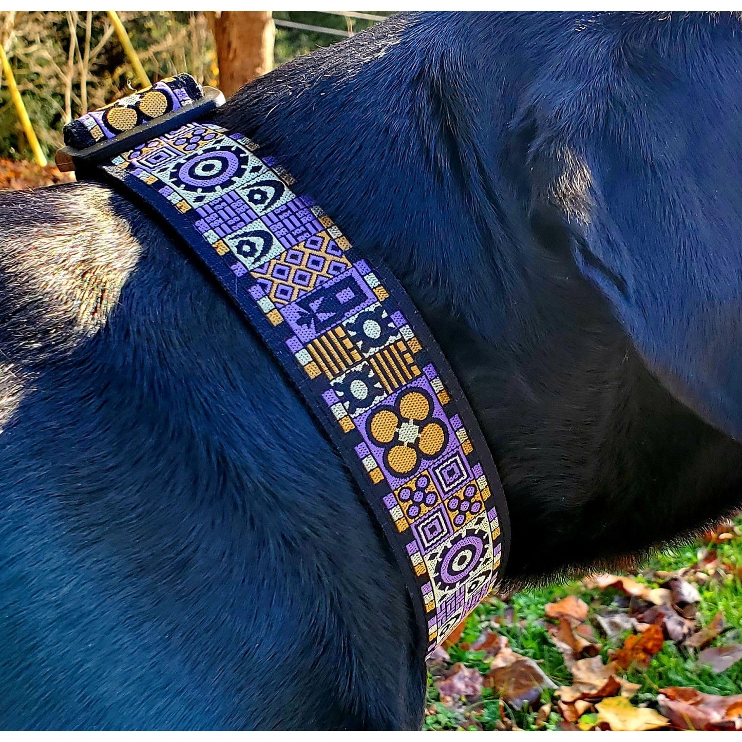 Purple Jacquard, African-Inspired Vanity Necklace
