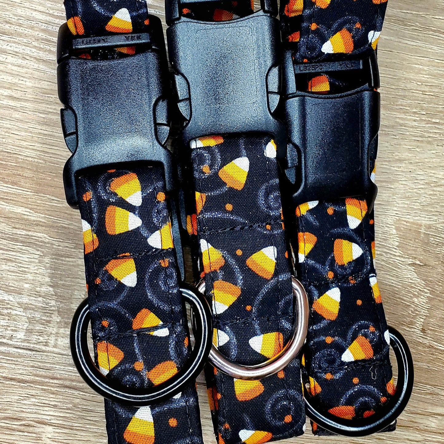 Halloween, Candy Corn, and Silver Swirl Collar