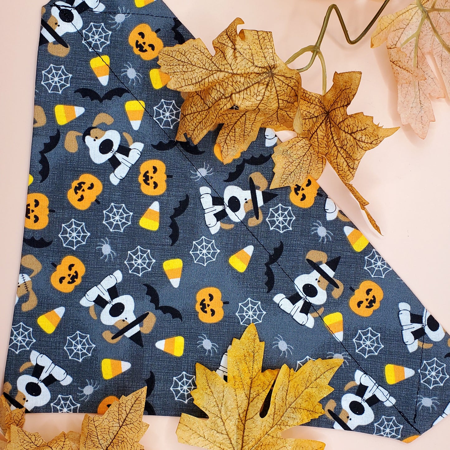 Halloween Bandana - Puppies, pumpkins, and spiders, OH MY!