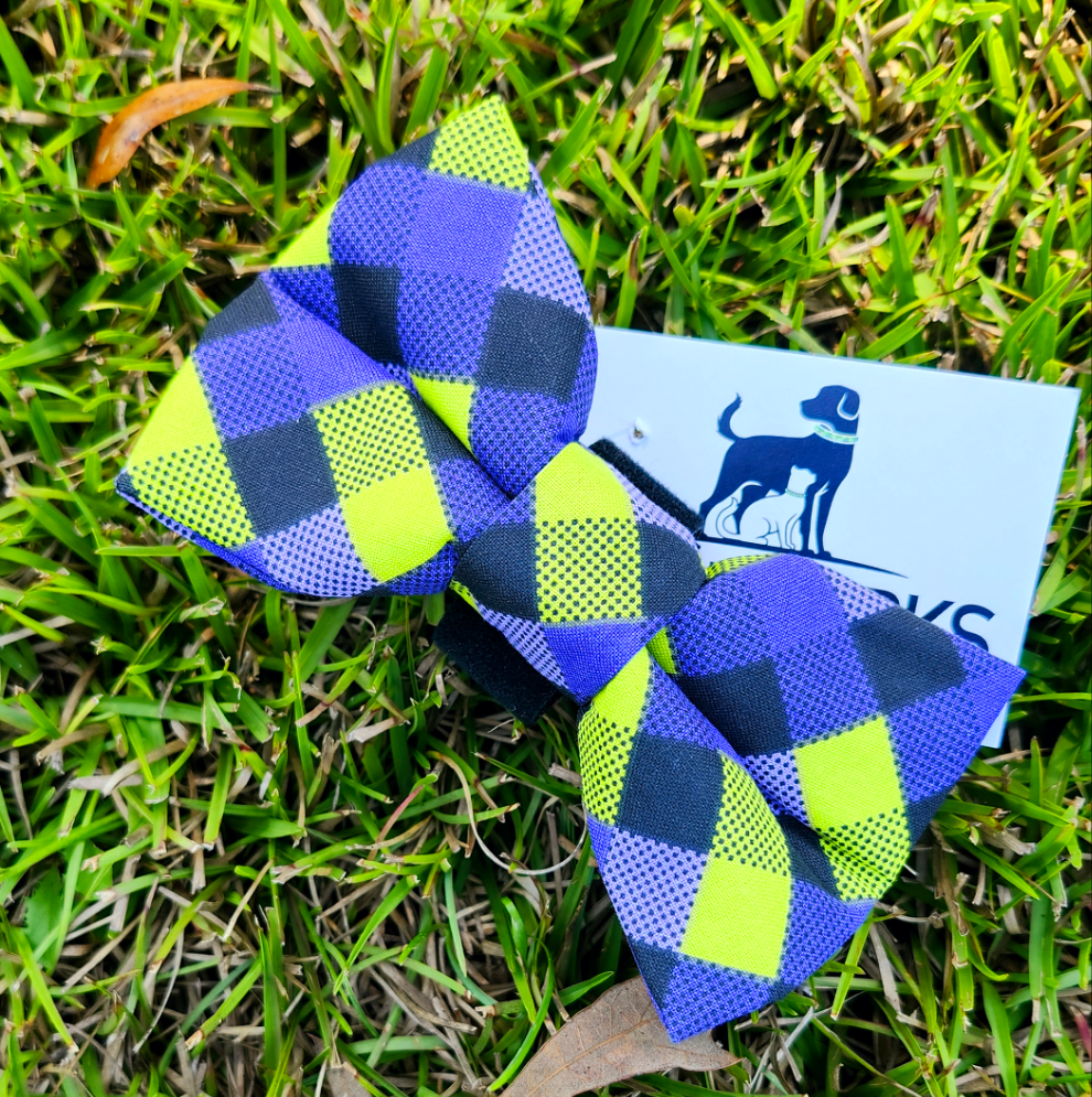 Plaid Halloween Dog Bow Tie