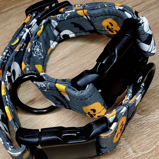Halloween Collar - Puppies, pumpkins, and spiders, OH MY!